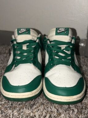 Nike Dunk Low Green White Black Leather Sneakers